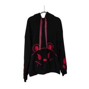 Luna Catz Los Angeles XL Hoodie - Oversized Black Red Cat Ears Anime Harajuku